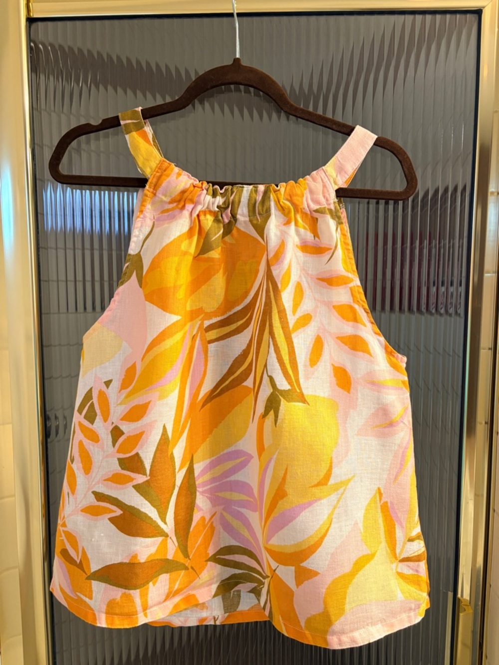 C&C California linen summer tank - Pink, yellow, orange & lavender